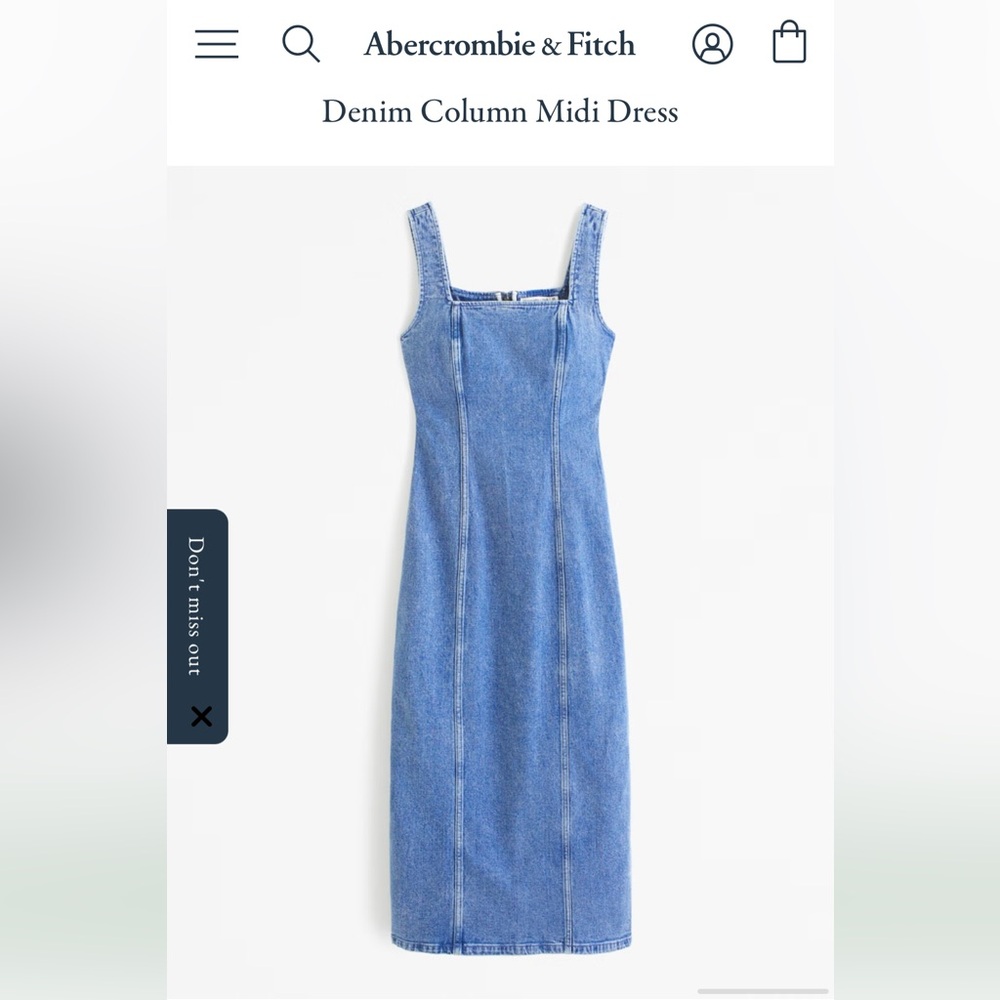 Abercrombie & Fitch - Cotton Denim Column Midi Dress